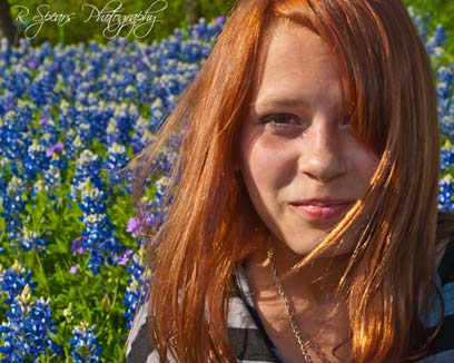 Portrait of a young girl in Bluebonnets