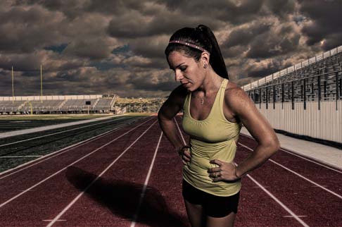 Edgy Portrait of a Track Runner