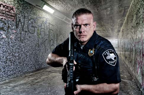 Edgy Portrait of San Antonio Police Officer