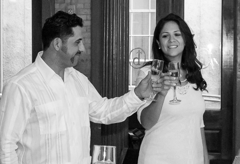 Gina makes a wedding toast