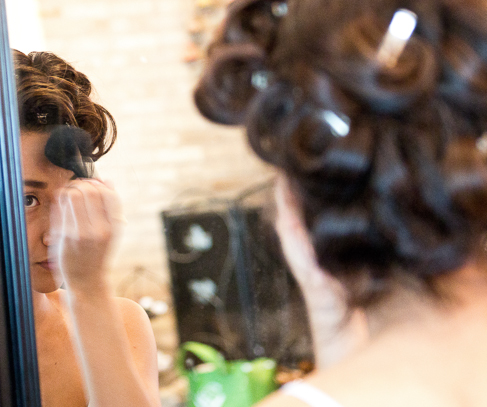 San Antonio Wedding Photography with Marcella getting her makeup