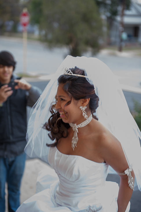 The Bride arrives at the Church in San Antonio